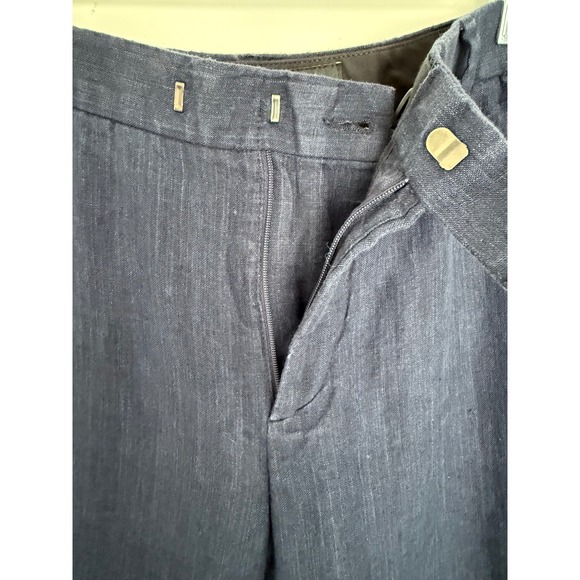 H&M Pants - H&M Womens‎ Slim Fit Linen Trousers Summer Pants 33R Navy Blue